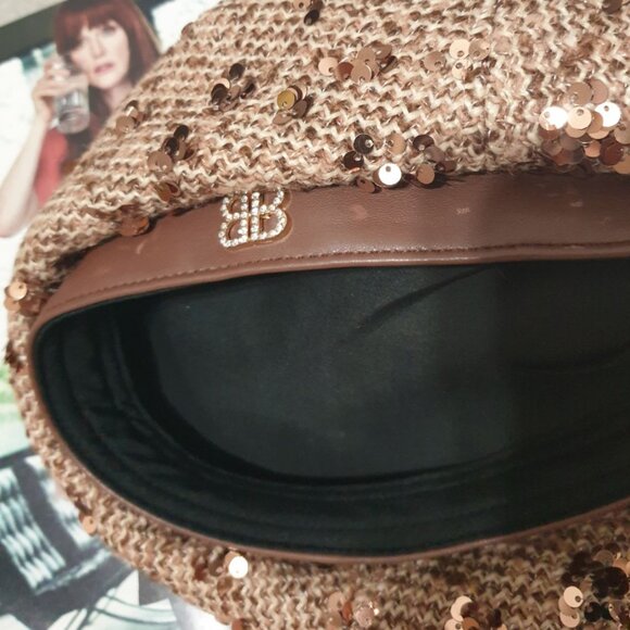 French‎ Beret Brown Sequin Crystals Hat Fashion Women Casual Formal Accessory main image 2